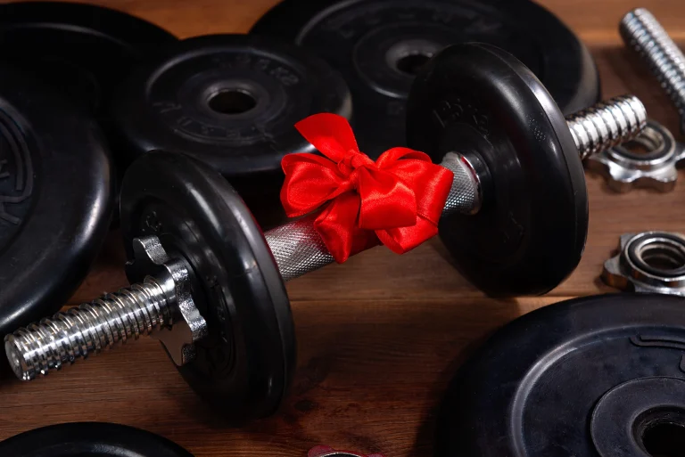 Dumbbells with red bow