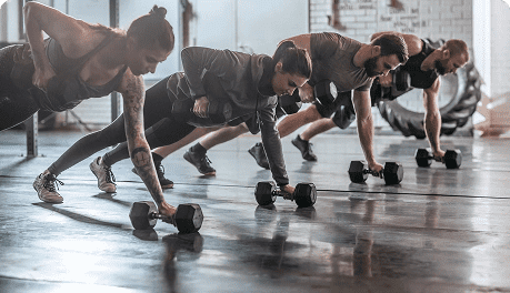 Group fitness workout