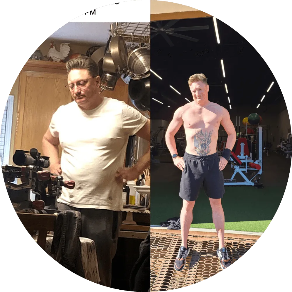 Before-After-7 - 1 - Man before and after fitness transformation, showing toned physique