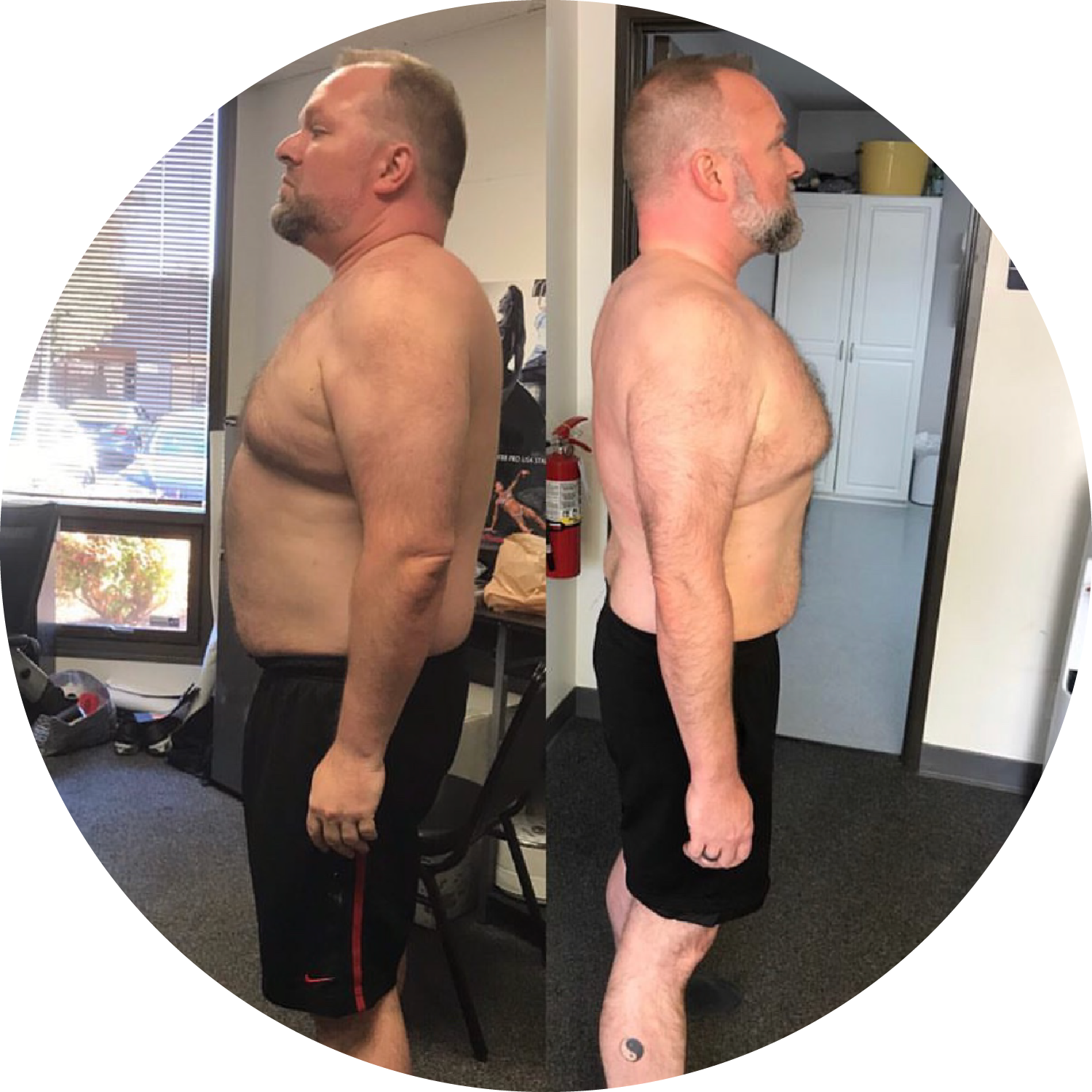 TTP-Fitness-2024-11-Caleb-Transformation-Pictures - Before and after weight loss, side profile