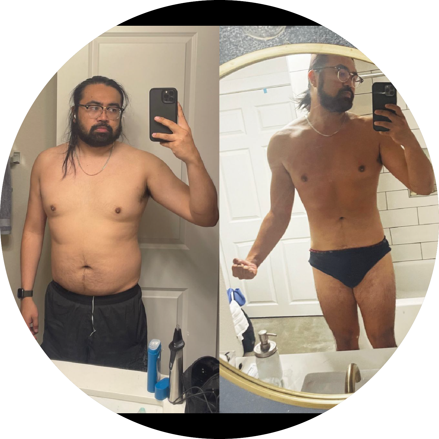 TTP-Fitness-2024-11-Tay-Transformation-Pictures - Man before and after fitness, showing leaner, muscular body