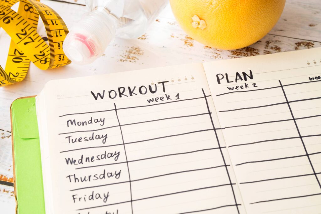 Gym tips for beginners: workout template schedule